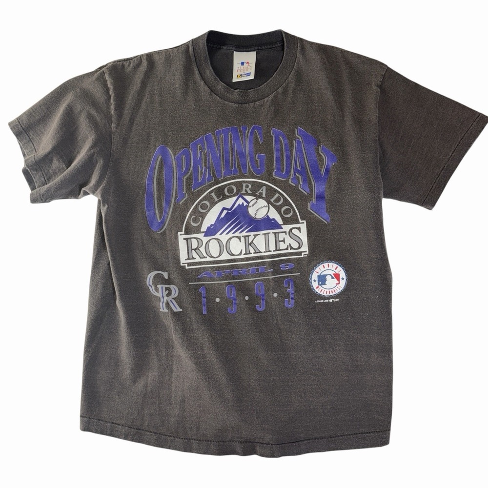 Vintage 1993 Colorado Rockies Opening Day T Shirt Single Stitch Locker Line MLB
